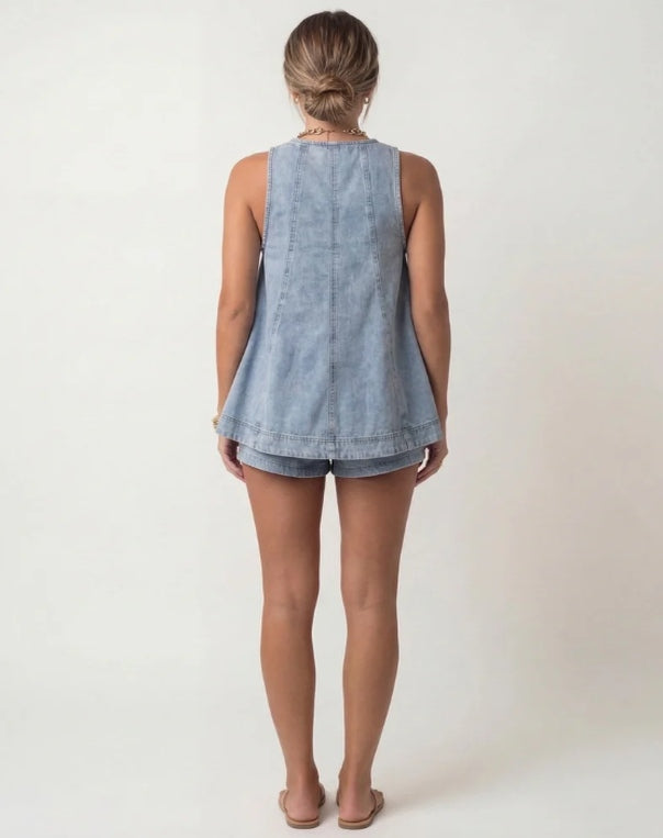 Denim Two-Piece Set