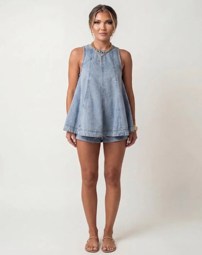Denim Two-Piece Set