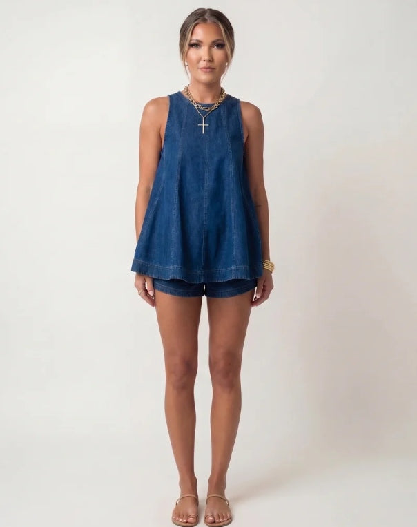 Denim Two-Piece Set