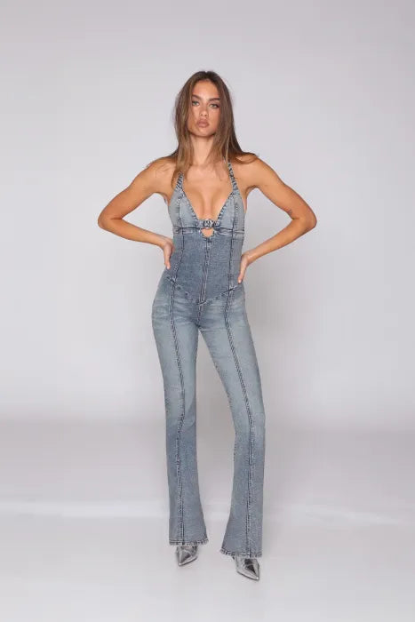 Sweetheart Denim Jumpsuit